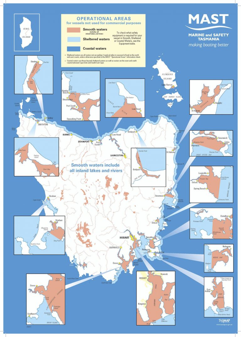Operational Areas Map Marine and Safety Tasmania